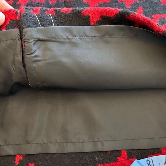 Talbots Womens Skirt Red Black Houndstooth Wool Blend Pencil Straight Size 18w - Picture 7 of 8